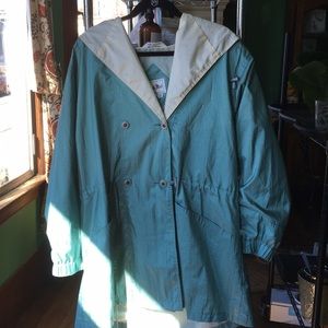 British Mist Teal Raincoat